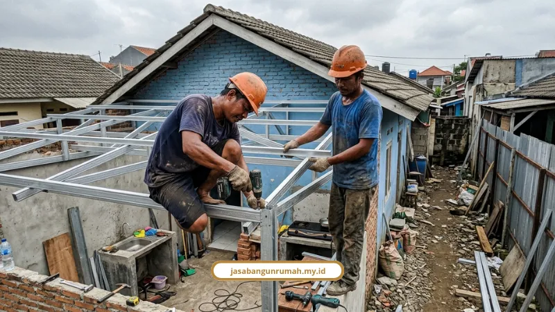Renovasi dapur belakang rumah subsidi