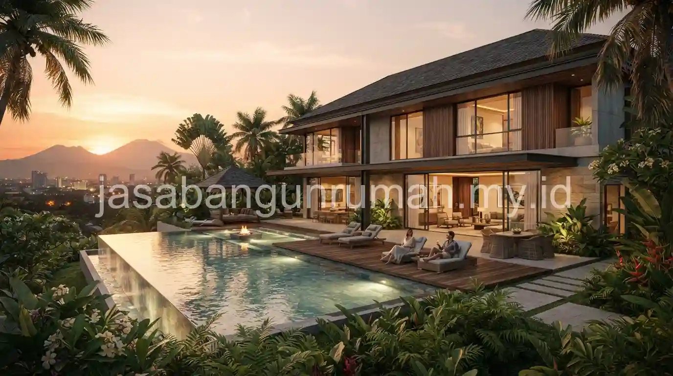 Progres pembangunan rumah mewah oleh kontraktor di Surabaya