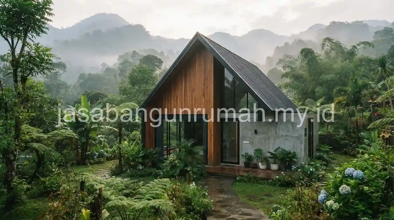Rumah minimalis dengan atap curam di kawasan Bogor