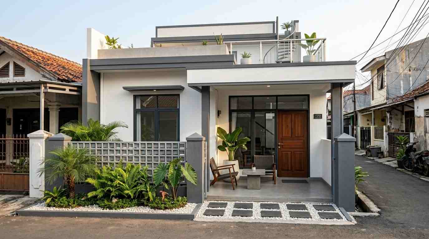 Foto sebelum dan sesudah renovasi rumah di Jakarta