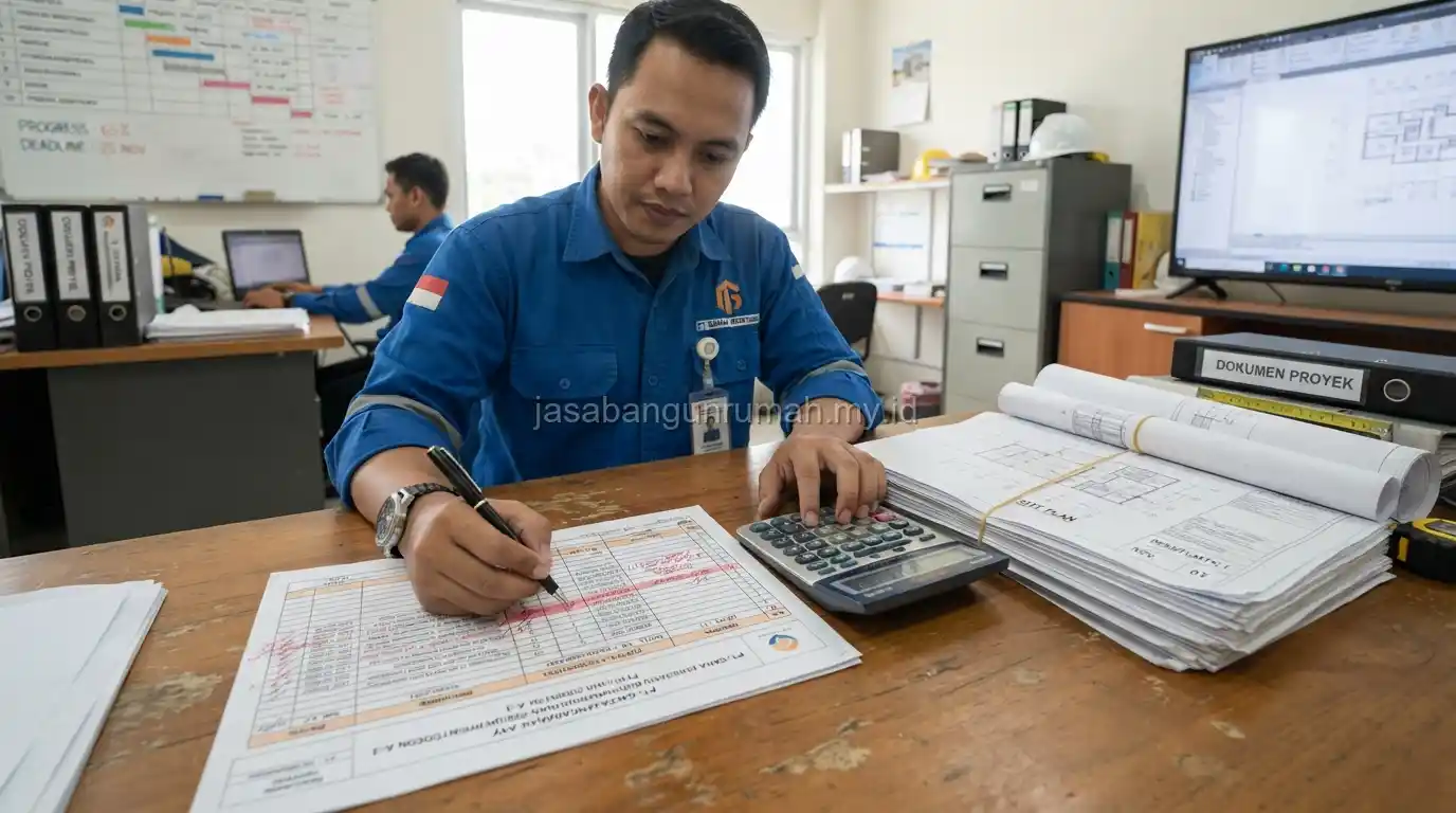 Proses verifikasi dokumen RAB proyek dari kontraktor